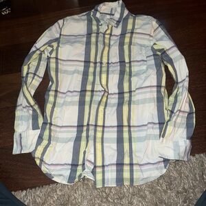 GAP Kids Pastel Plaid Button Down Shirt